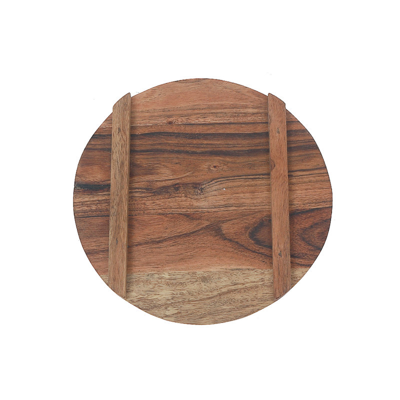 Table de bout ronde en bois d'acacia huilé