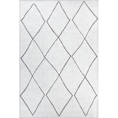 Tapis décoratif blanc Ottilie
