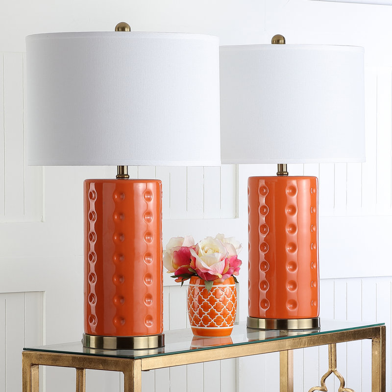 Gunna Ceramic Table Lamp, Orange