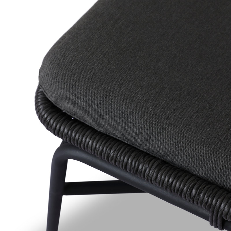 Jericho Outdoor Dining Side Chair, Gray, Black