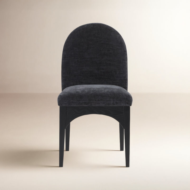 Waldorf 19.75'' H Upholstered Side Chair, Black, Black Chenille