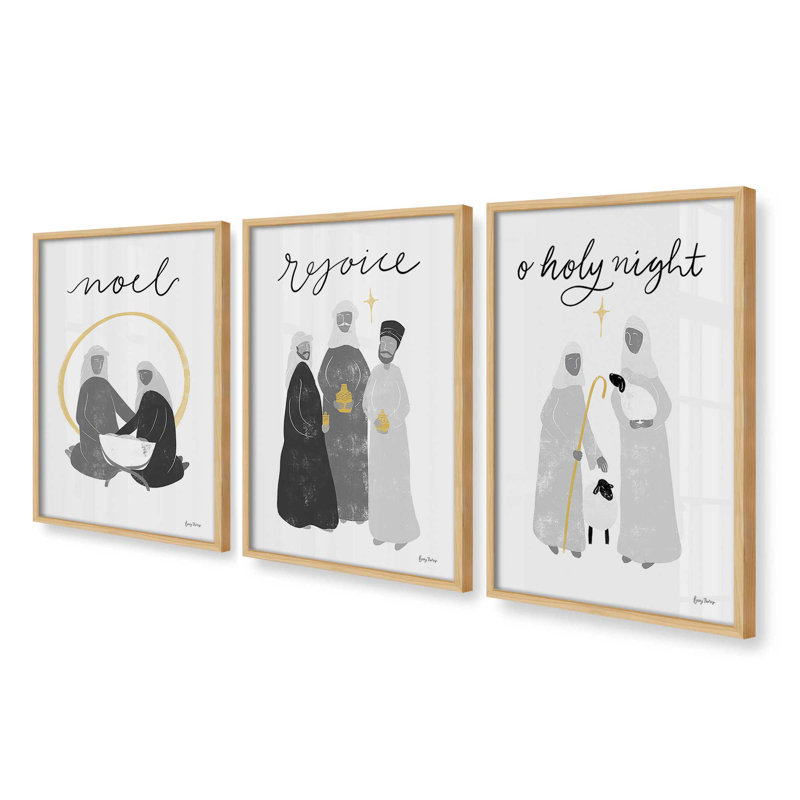 Silent Shelherd's Light, ensemble de 3 reproductions d'art, 20 po x 16 po, Érable américain