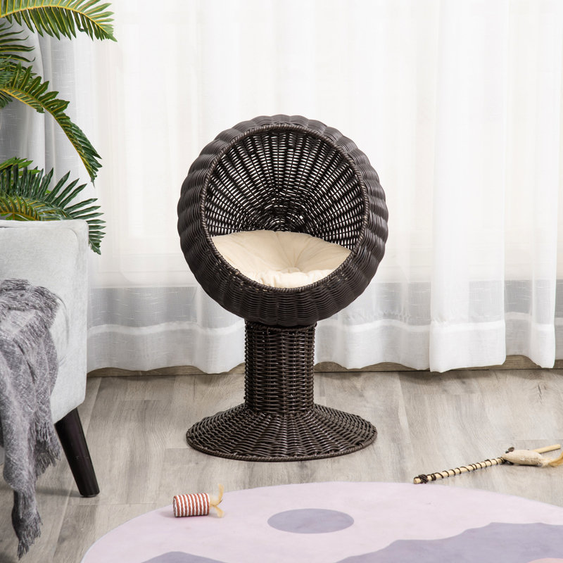 Maison pour chat surélevée 27 "avec coussin, style moderne et stable