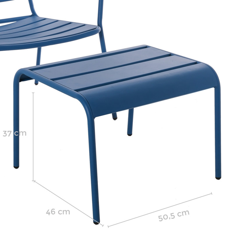 Rockcrest Metal Outdoor Ottoman, Indigo