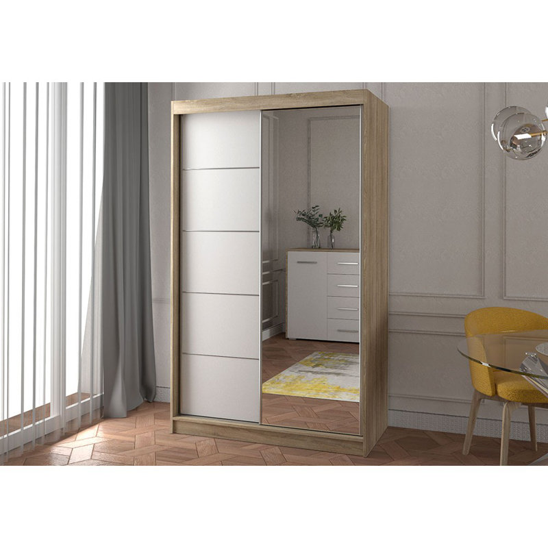 Hepsiba 2 Door Wardrobe, Sonoma/White