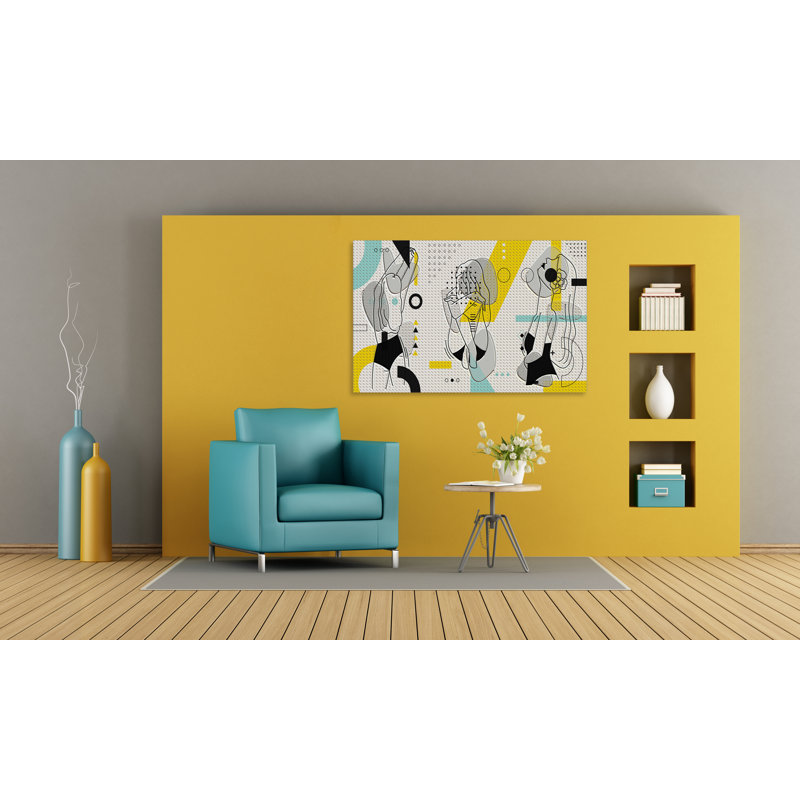 " Boho Ladies 333 " Painting Print, 20" H x 30" W x 1.5" D