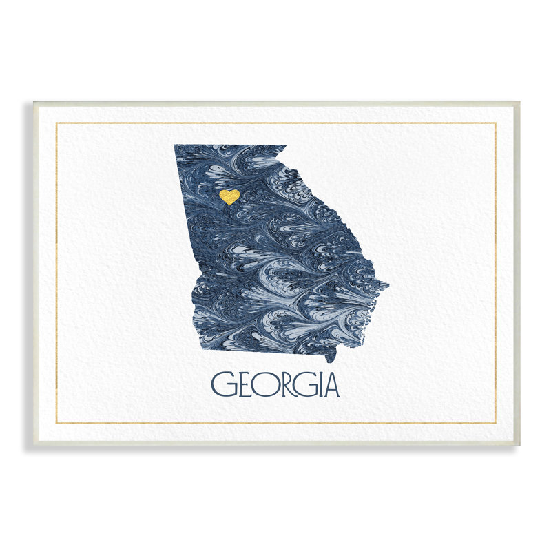 « georgia paper blue », silhouette minimale de papier marbré par impression de graphisme, H 12,5 po x l 18,5 po x P 0,5 po