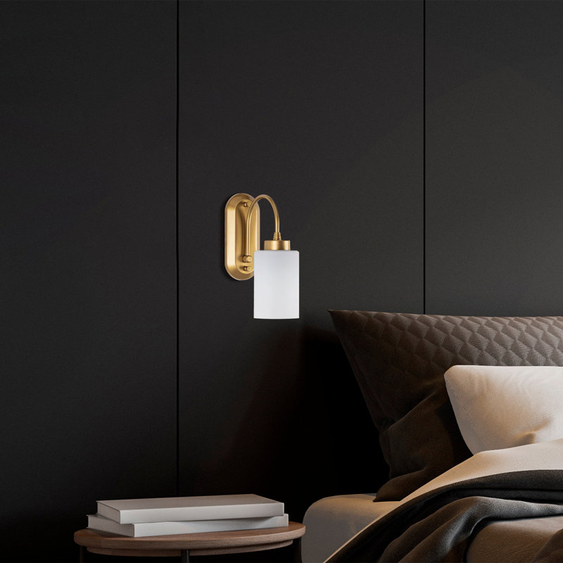 Elegant Gold Wall Lamp, Metal Body, 3.9 x 8.3 x 11.0 inches | Glass Cap with 3.9-inch Diameter & 5.9-inch Height | E27 Socket, Max 40W, IP20 | Perfect for Glam, Hotel, Scandinavian Design in Home Decor