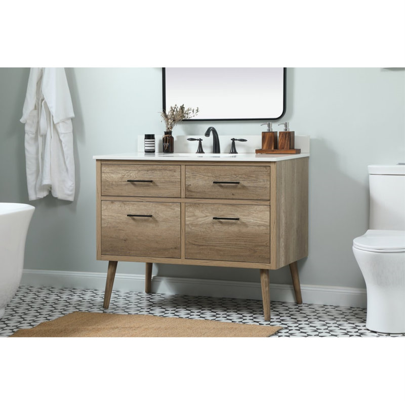 Ensemble de meuble-lavabo simple 42 po Steinfeldt, Chêne naturel