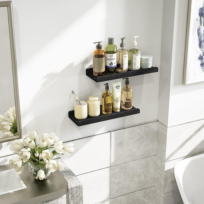 2 Piece Floating Shelf, Black