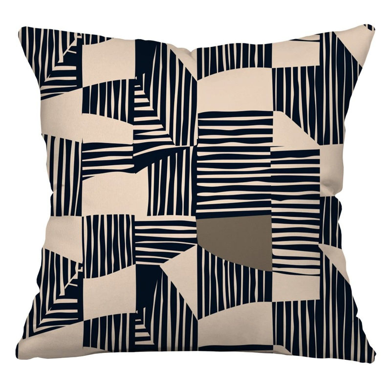 Creative Blocks Cool Linen Reversible Throw Pillow, 18"H x 18"W