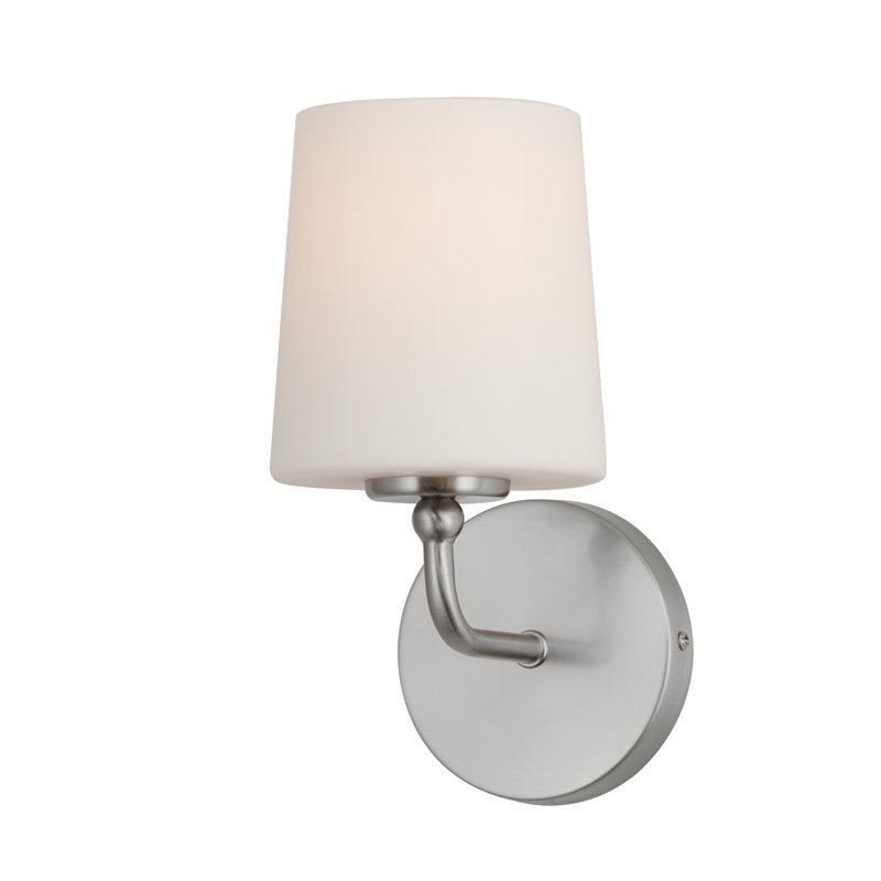 Steel Armed Sconce, Satin Nickel