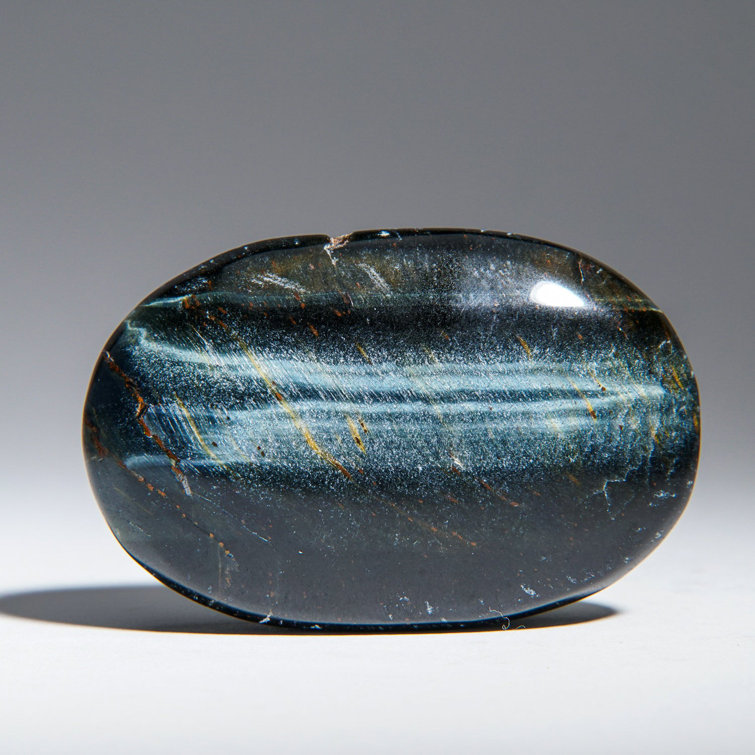 Genuine Polished Blue Tiger's Eye Palm Stone