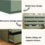 grande commode 6 tiroirs verte