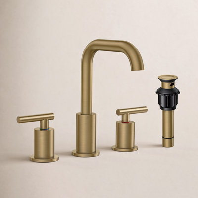 2-handle Bathroom Faucet with Drain Assembly