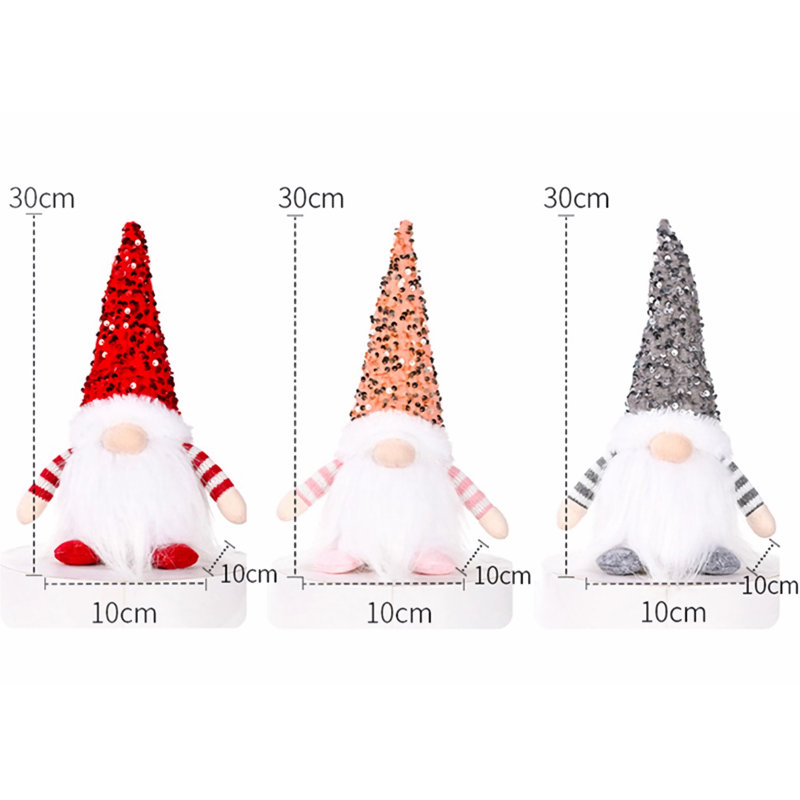 Gnomes de Noël 11,81 po avec peluche, gris