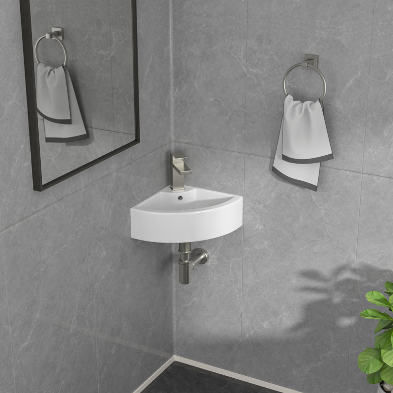 Lavabo de salle de bain mural en coin 18 "X13"