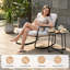 Ensemble de chaises berçantes d'extérieur en métal blanc cassé 2 pièces avec table d'appoint-613985229