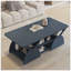 Table basse de coin rectangulaire en bois d'ingénierie avec tablettes ouvertes, assemblage facile et conception géométrique moderne pour le salon-129149210