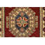 Tapis de couloir rouge nouvel âge en laine 2 pi 2 po x 6 pi 5 po Molini