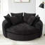 Canapé-lit rond entièrement compressé, canapé-lit rembourré sans os avec 8 coussins décoratifs pour le confort et le style du salon-1109056185