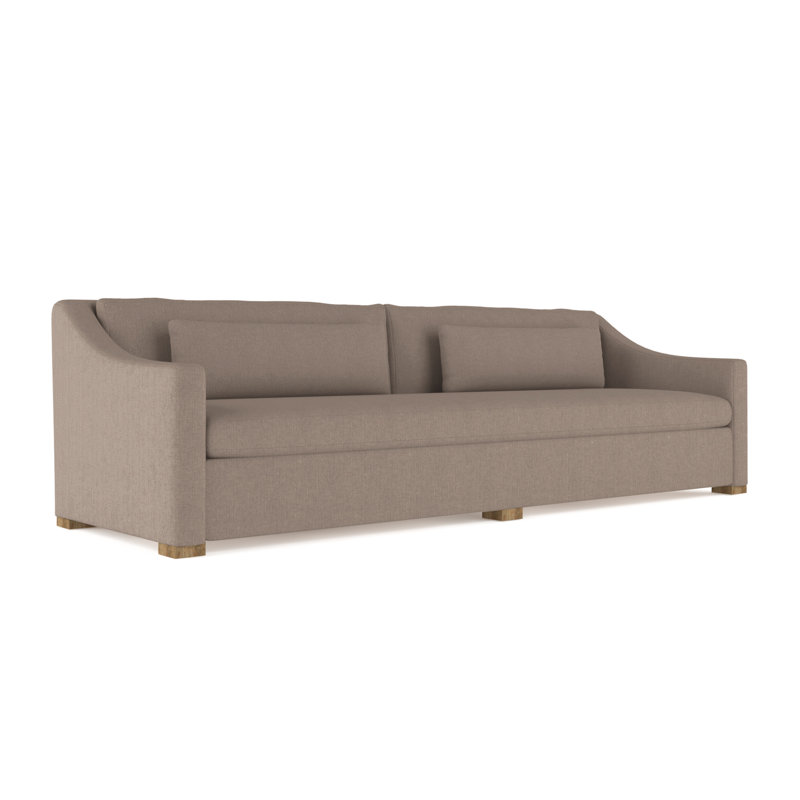 Crosby Slope Arm Sofa, Plush Velvet Chocolate, 32.5" H x 108" W x 38" D, Weathered