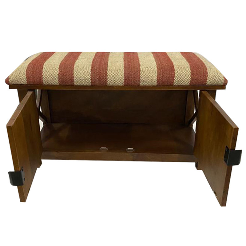 Hoschton Wool Upholstered Bench with Cabinet