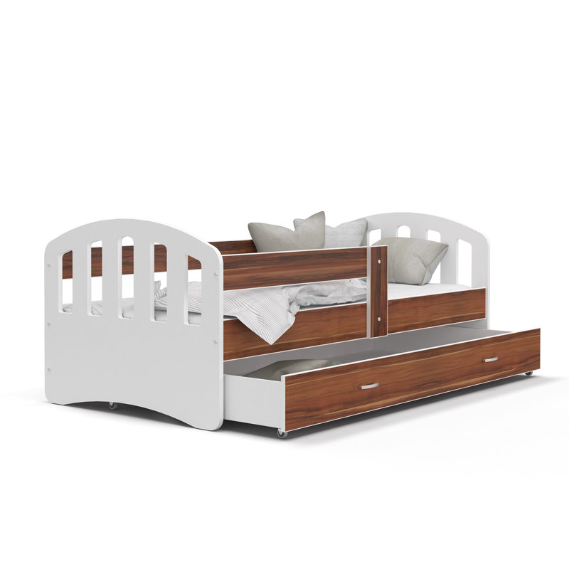 Nikolai Drawer Convertible Bed, Yes, Oaksonoma/White, 80 x 180 cm