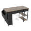Bureau 47 po avec prise d'alimentation, brun rustique. 7 tiroirs de rangement en tissu et compartiment latéral. Réglable pour le confort et la productivité. Ports de table d'ordinateur brun fiables. Fonctionnement polyvalent