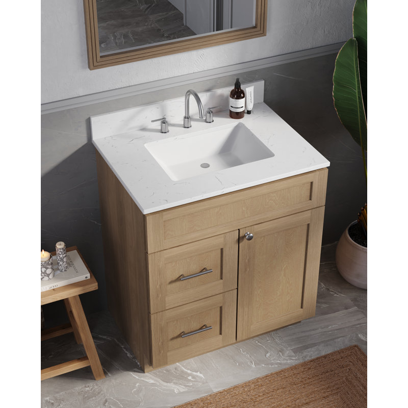 Chrisna 30" Single Bathroom Vanity Set, Natural Oak