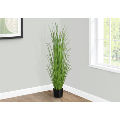 Herbe artificielle d'intérieur de 47 po, décorative avec support de support de vase réaliste, pot
