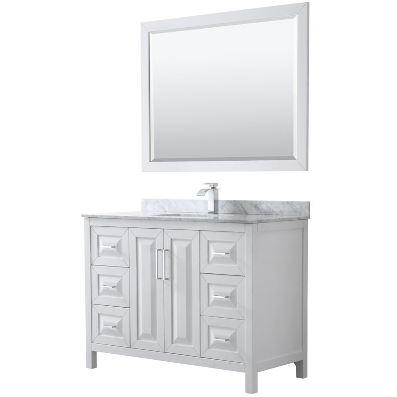 Daria 48'' W Single Vanity, White, Polished Chrome