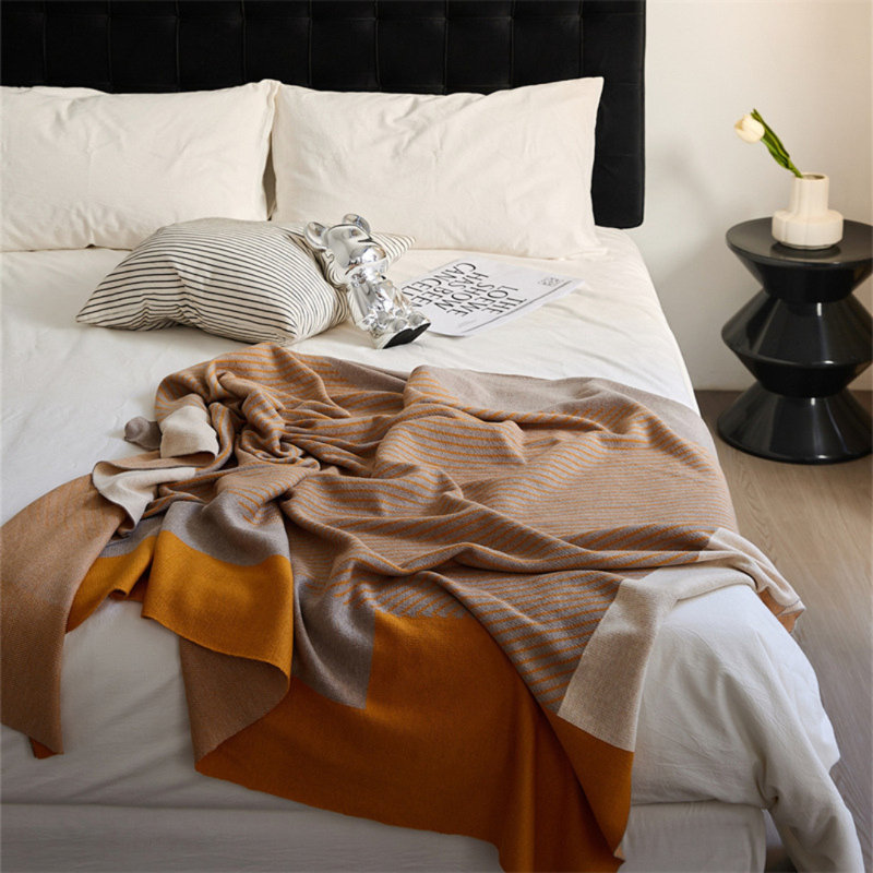 Twill Throw Blanket Gray, Yellow