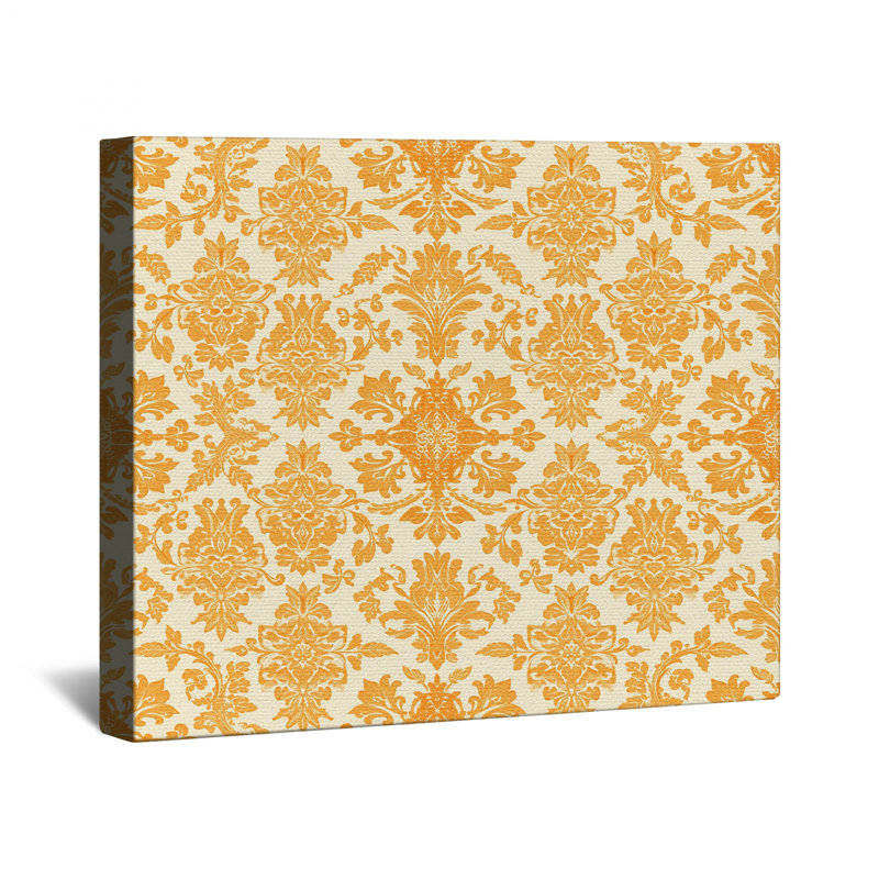 Toile tendue à motif damassé ornée en plusieurs tailles, 16 x 16 inches