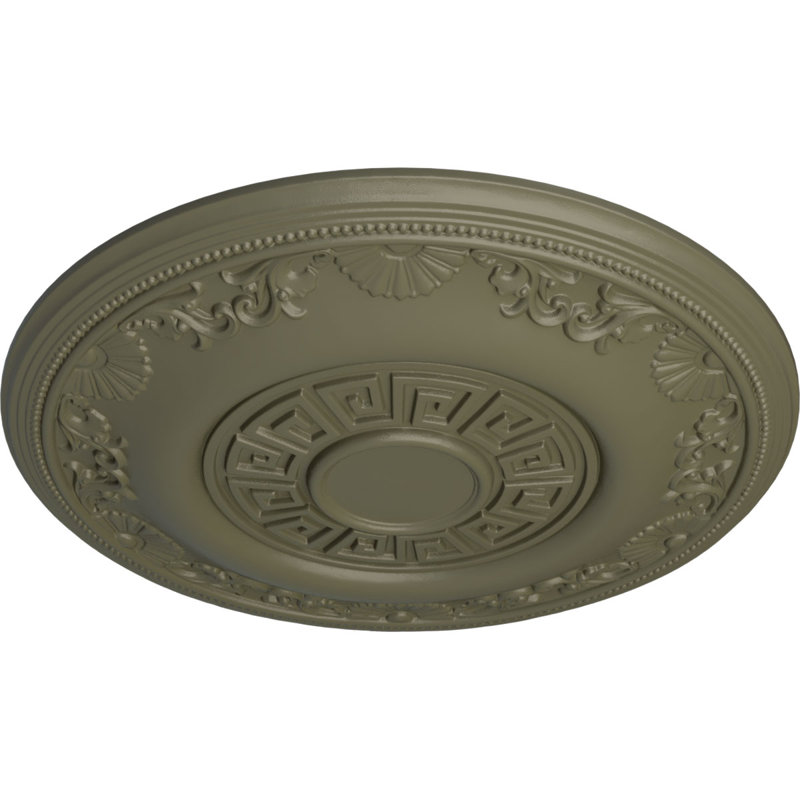 Médaillon de plafond Endorathane Nestor, DE 25 7/8 po x P 2 1/4 po (convient aux auvents jusqu'à 5 po), finition pierre spartiates peinte à la main