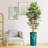 Artificial Tree in Black White Wood Tree Rings Pattern Planter Fake Bamboo Silk Tree-103684947
