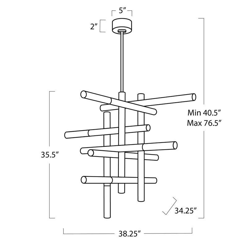 Cass Chandelier, Natural Brass
