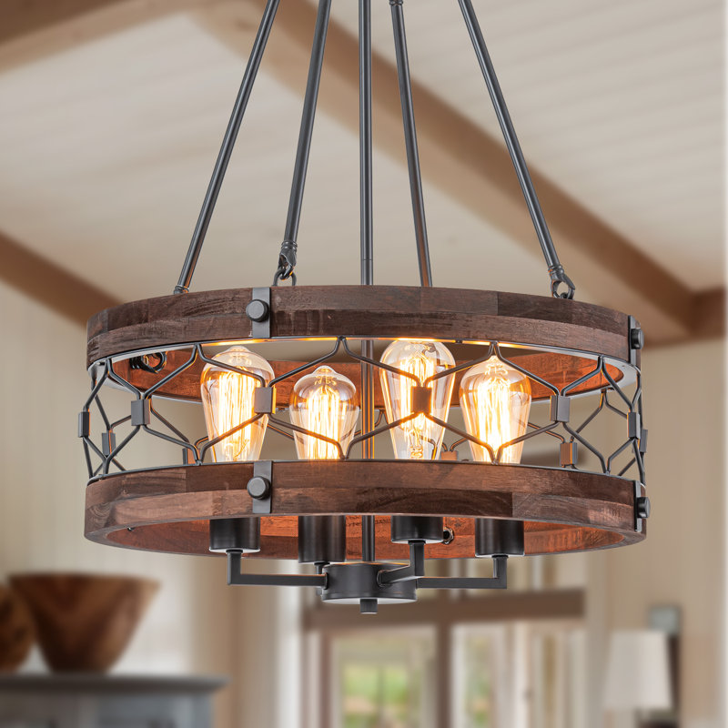 Lustre tambour 4 lumières Farmhouse