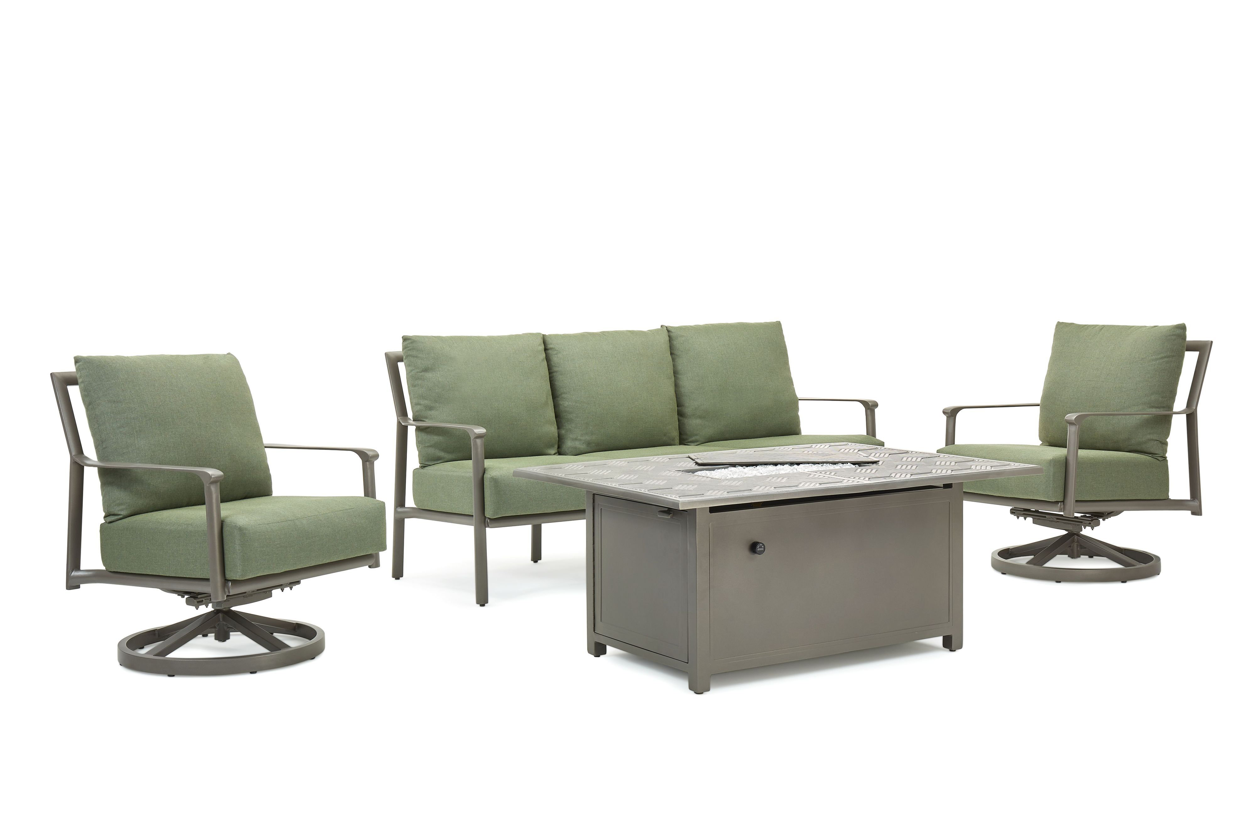 Rectangle Rocking Sofa Winston Aspen Cushion 4 Piece Seating Set with 2 Swivel Rocker Lounge ...