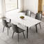 Ensemble de table de salle à manger rectangulaire en marbre 70,8 po pour 6 personnes Jeylanie, blanc
