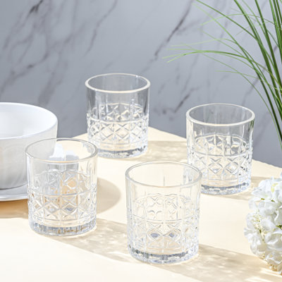 Waterside 4pk Diamond Tumbler Glassware