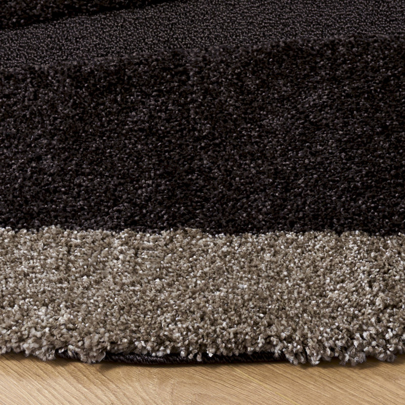 Angle Shag Performance Abstract Rug, Round 5'
