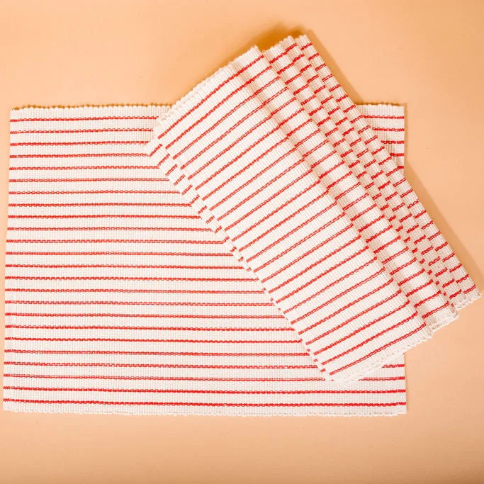 Rangi Placemats - set of 4, Red