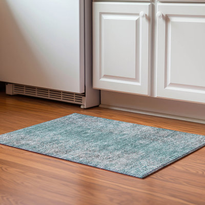 Premium Machine Washable Prisco Teal Rug