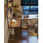 Bureau en L en bois massif avec base en acrylique-923348790