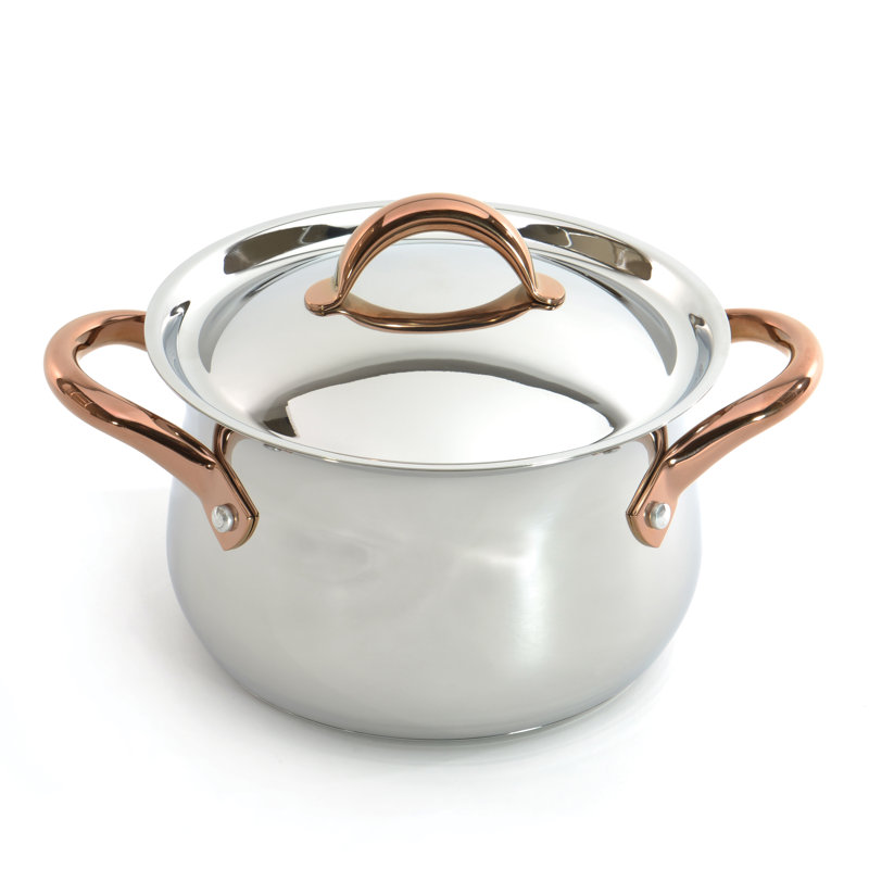 Ouro Gold 11-Piece Stainless Steel Cookware Set with Copper Handles