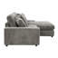 Canapé modulaire 6 en velours côtelé réversible gris, coussin de 8 po, mousse D25, capacité de 220 lb, hauteur de 34 po, canapé modulaire de 84 po de largeur en tissu velours côtelé gris, capacité de 6