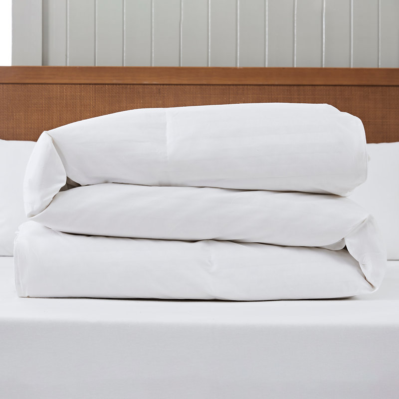 Queen White Cotton Reversible Down Comforter