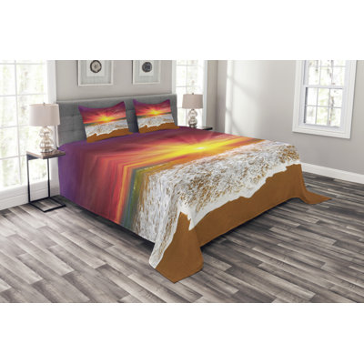 Purple/White/Brown 100% Microfibre Bedspread