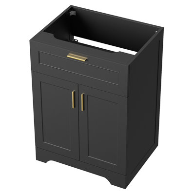 24 Inch Wood Bathroom Vanity Cabinet, Black 2401